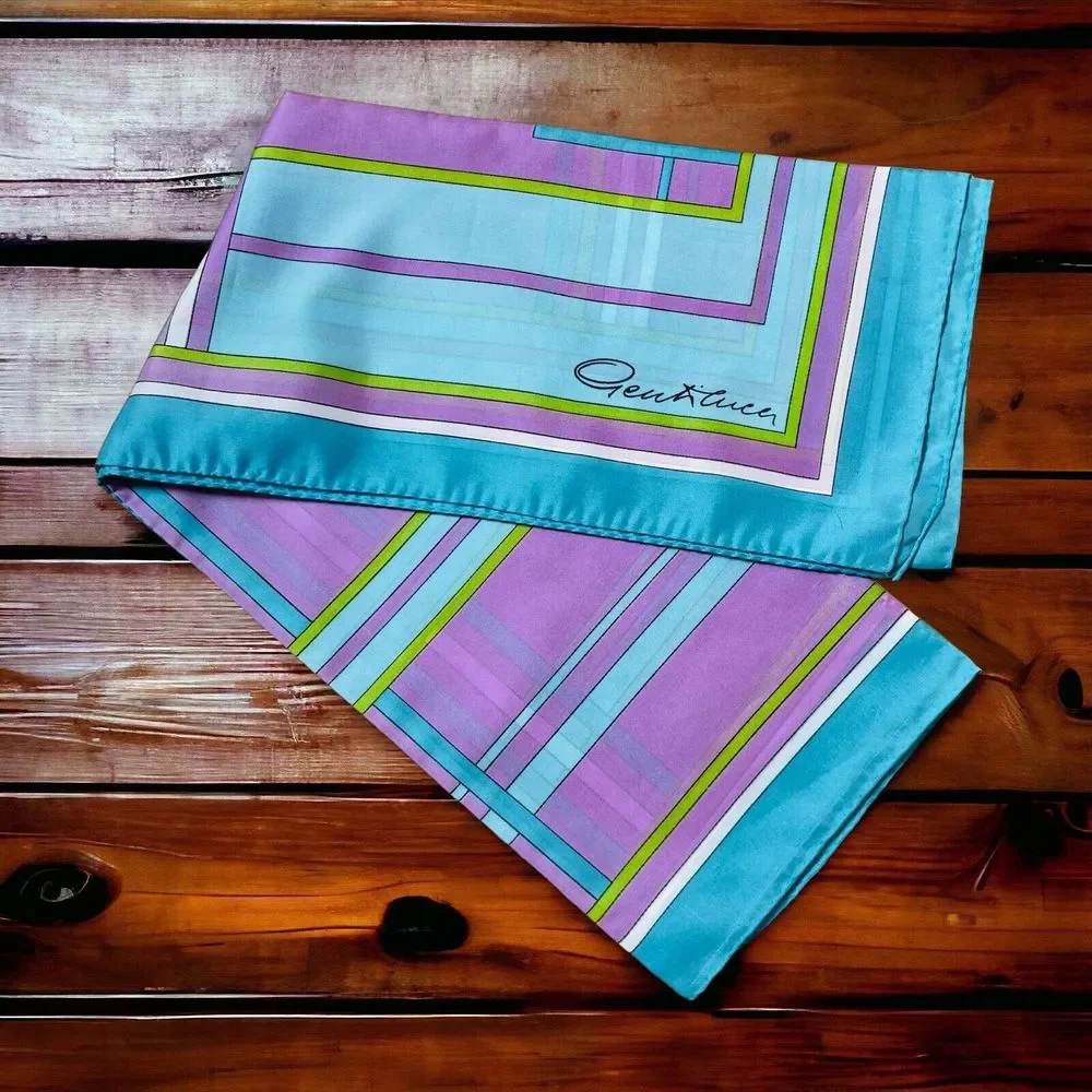 Vintage Gentilucci Colorful Art Deco Scarf/Headwrap Made in Italy